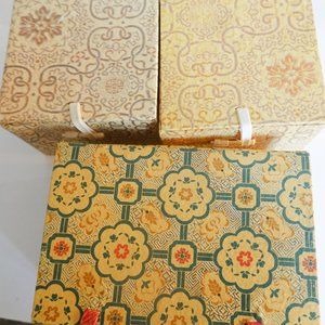 Vintage Set of Chinese Paper Mache Jewelry Trinket Boxes